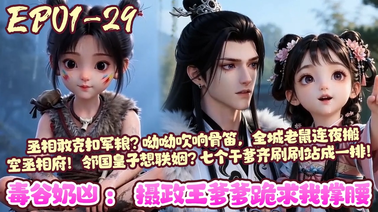 【新漫上线💥】EP01~29《毒谷奶凶：摄政王爹爹跪求我撑腰》听说爹爹是大燕国权倾朝野的摄政王？听说爹爹被坏人追杀，快要死翘翘了？三岁的小奶团骑着巨蟒从天而降。#团宠#玄幻#萌娃#BWMJ