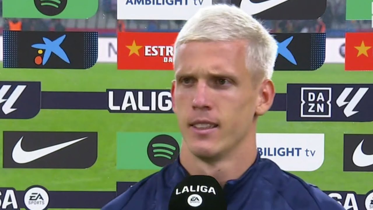 La reacci&oacute;n de DANI OLMO tras doblete de goles y victoria en el FC BARCELONA 3-1 ESPANYOL - LALIGA