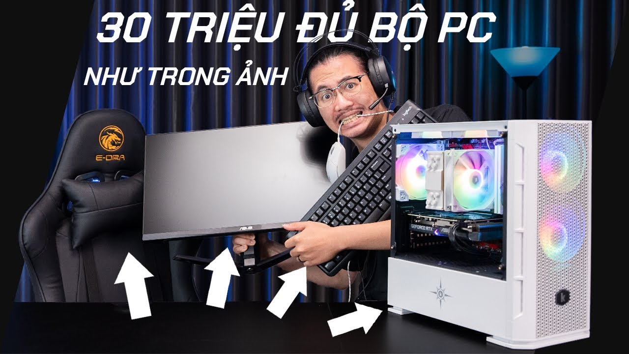 30 Triệu Được CẢ GÓC SETUP PC RTX 3060, Core i5 Kèm Màn Hình 165Hz, Phím Chuột, Tai Nghe, Ghế Gaming