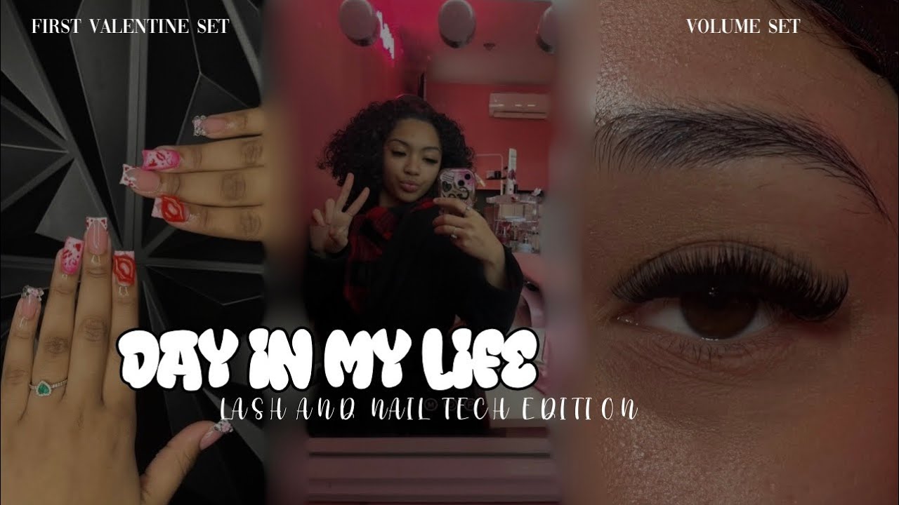 Day in my life as a full time nail and lash tech💓| LIASIA CRISS