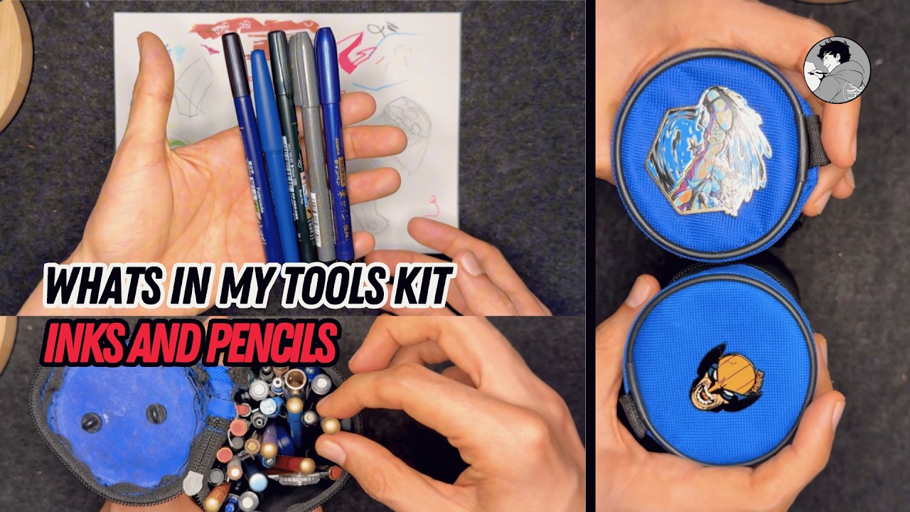 Sharing what I carry on my art tools bag |  Part 1 | Inks and pencils