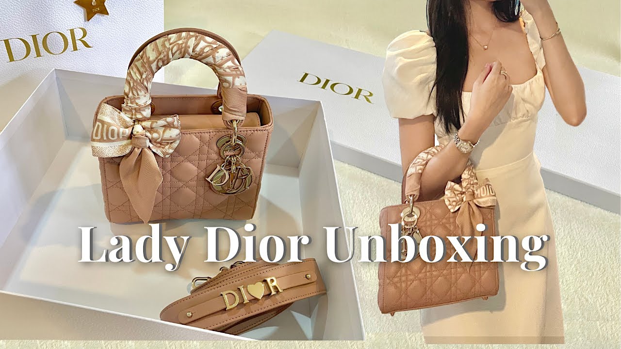 lady dior unboxing 🤍 small/MyABC lady dior bag in blush ✨💕 • what fits inside, mod shots 💫