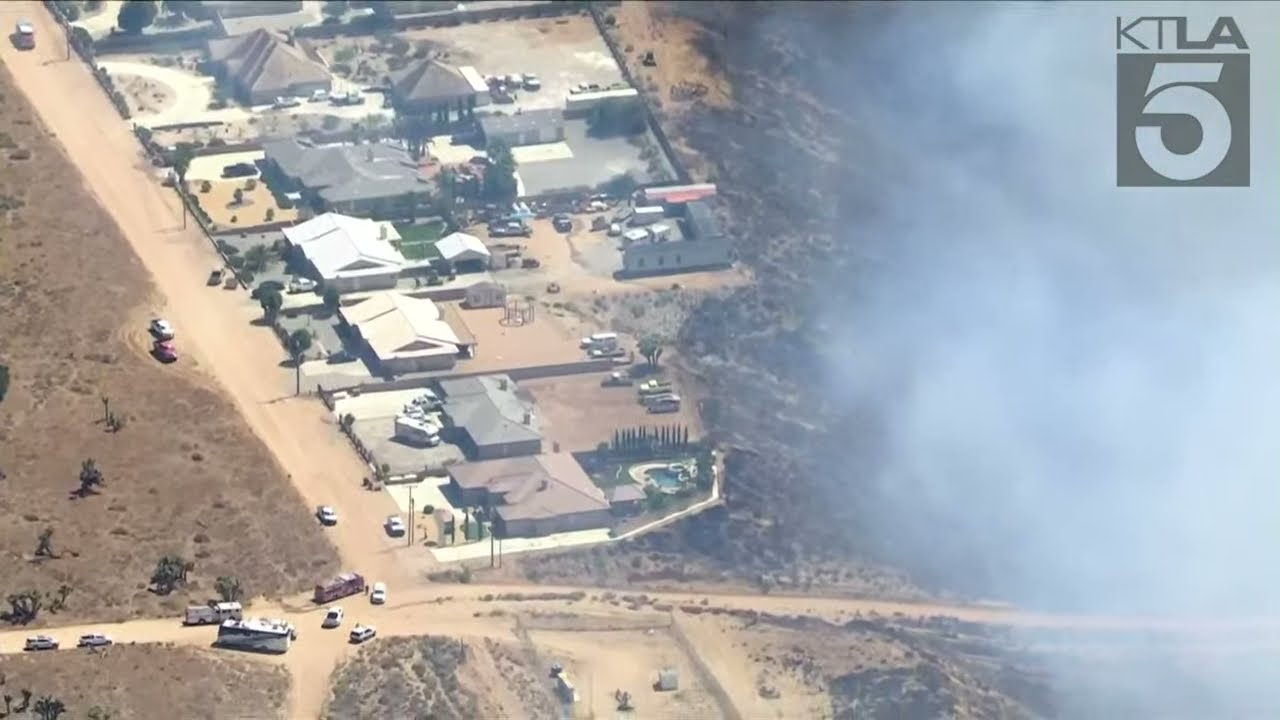 Crews battle Farm Fire threatening structures in Hesperia area of San Bernardino County