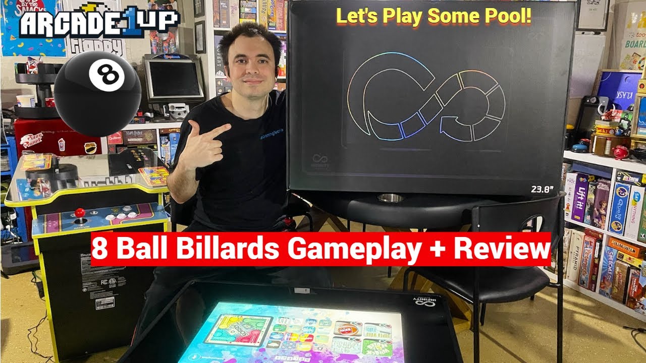 8 Ball Billards Gameplay + Review on The Infinity Game Table Arcade1Up - Let's Play Pool!