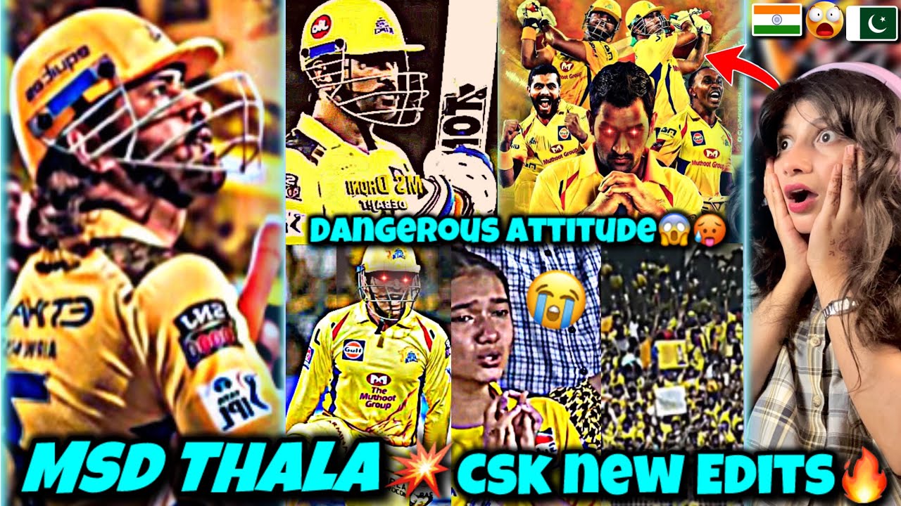 reaction On CSK 😱IPL Attitude🔥 videos😈MS Dhoni Ravindra Jadeja IPL #csk #cskvsrcb #ipl2025