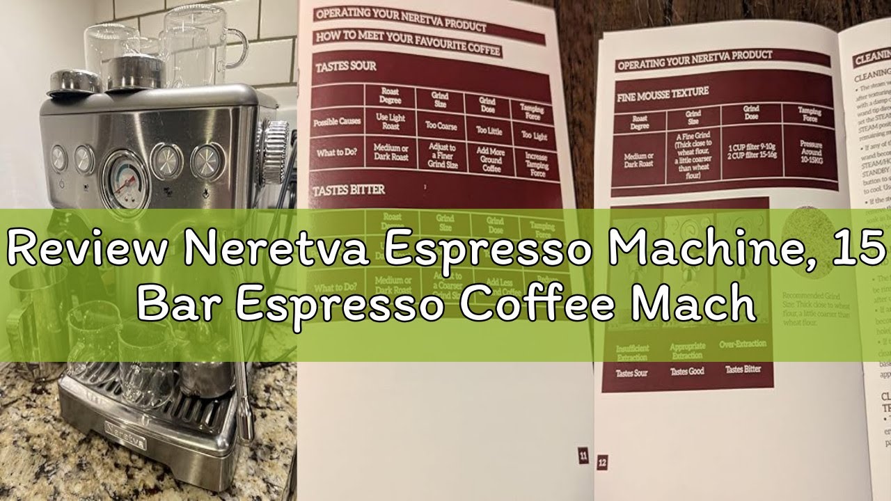Review Neretva Espresso Machine, 15 Bar Espresso Coffee Machine with Visible Pressure Guage Professi