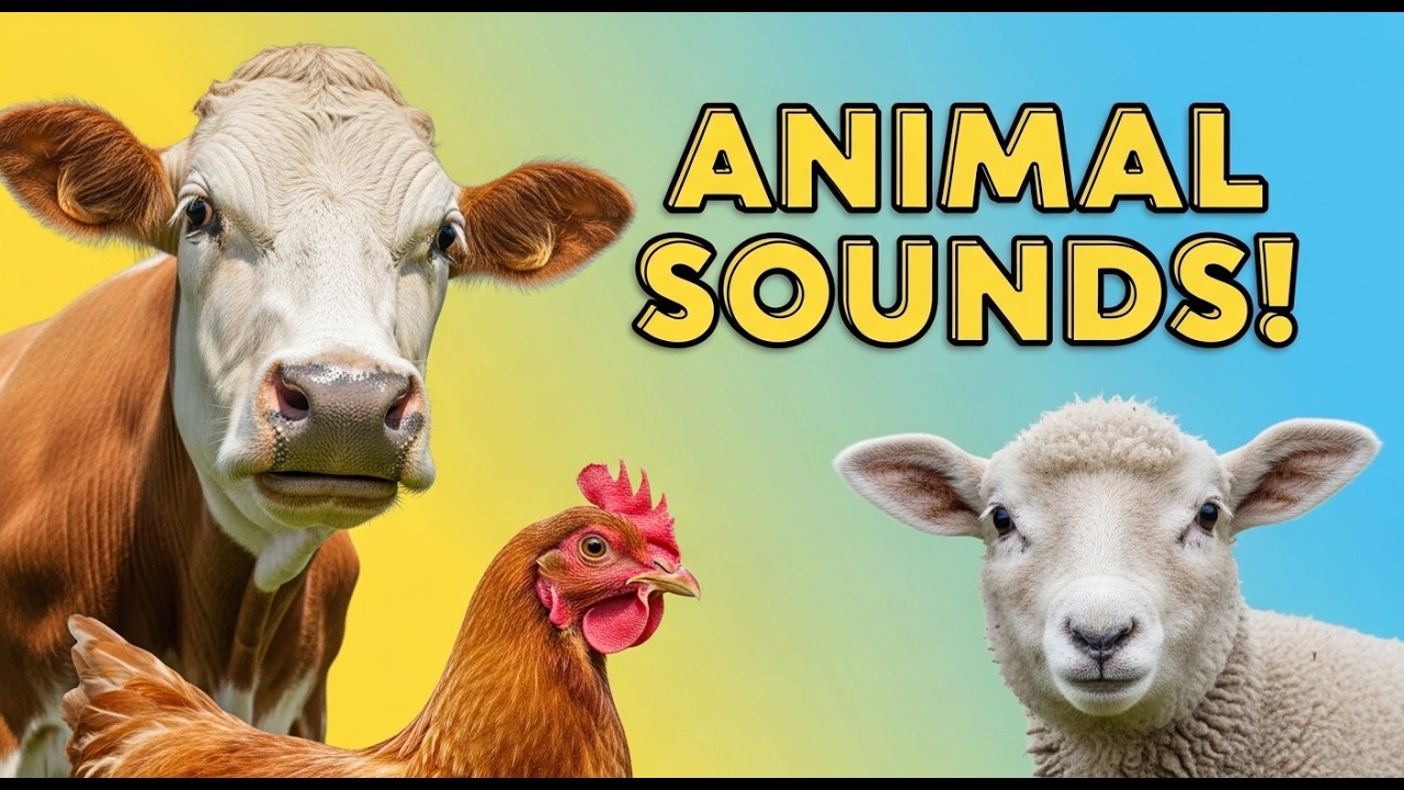 Animal Sounds for Toddlers 🐮🐔 | Learn Farm Animals with Real videos | Fun Educational | KidyVibe Tv