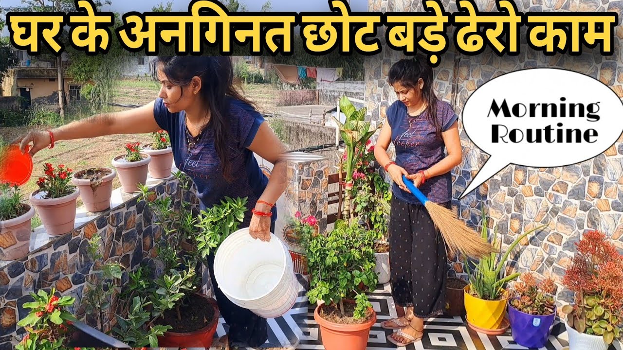 💁घर आते ही इतना सारा काम पूरे घर  Bathroom की Cleaning/ पौधों की गुड़ाई / सारे छोटे बड़े काम