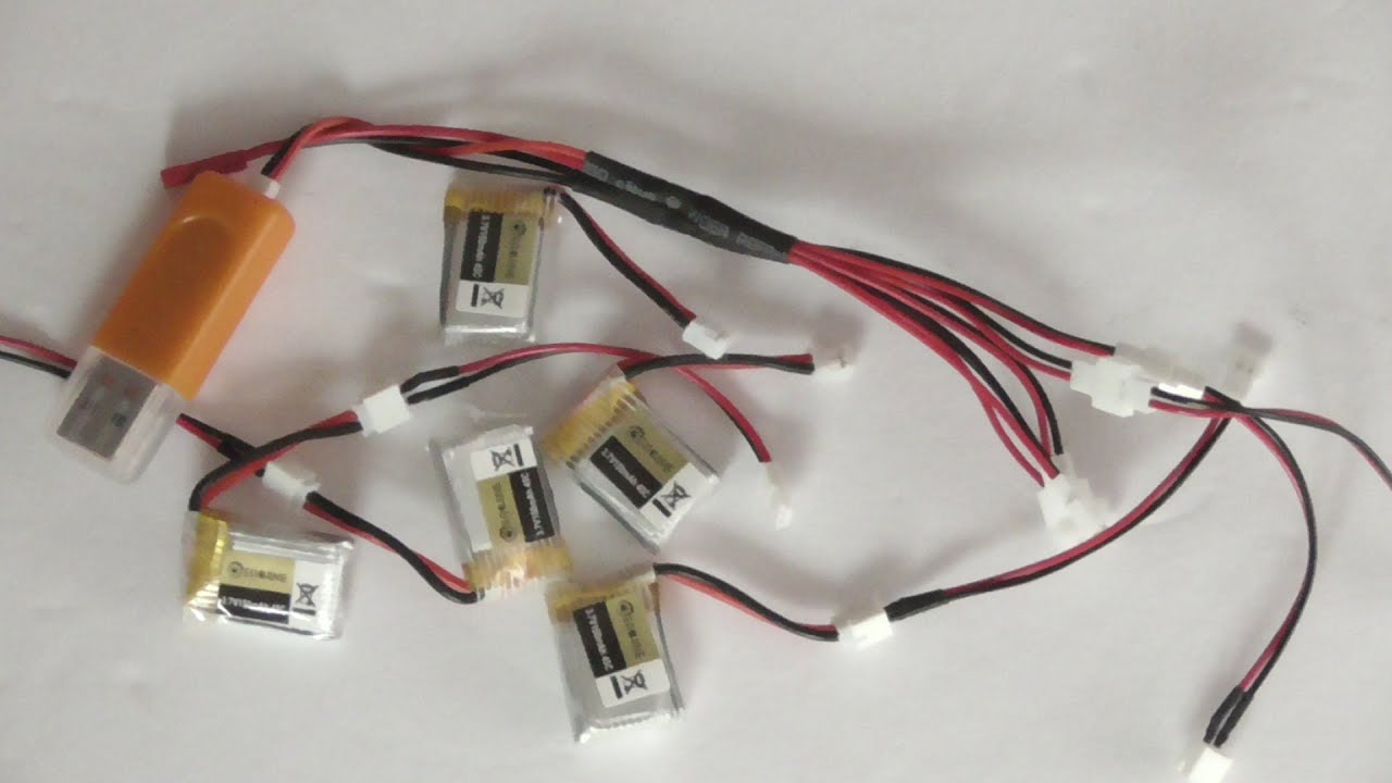 EACHINE E010 RC Quadcopter Spare Parts 3.7V 150mAh Battery with USB Charger Set Unboxing