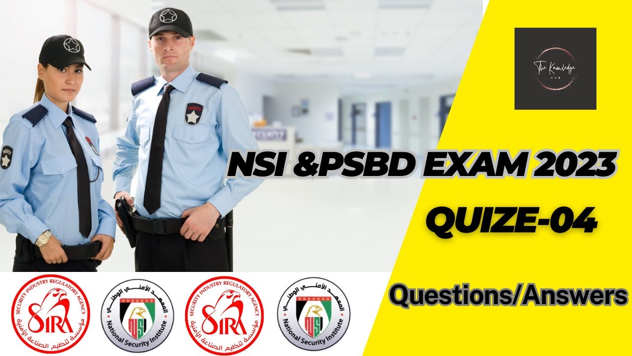 SECURITY EXAM QUIZ-4 || NSI and SIRA Exam 2023 Q/A || #security  #securityguard  #securitybreach