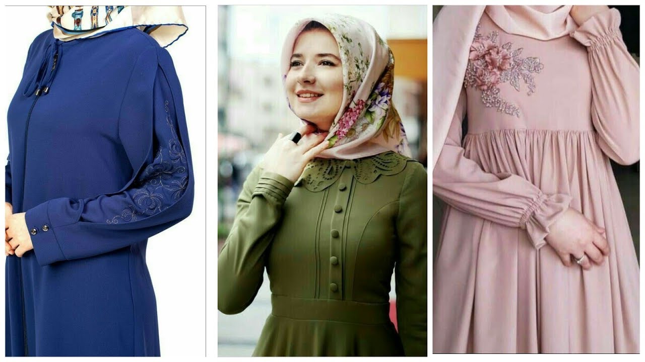 The beautiful Abaya neck n sleeves design hijabi dubai designs