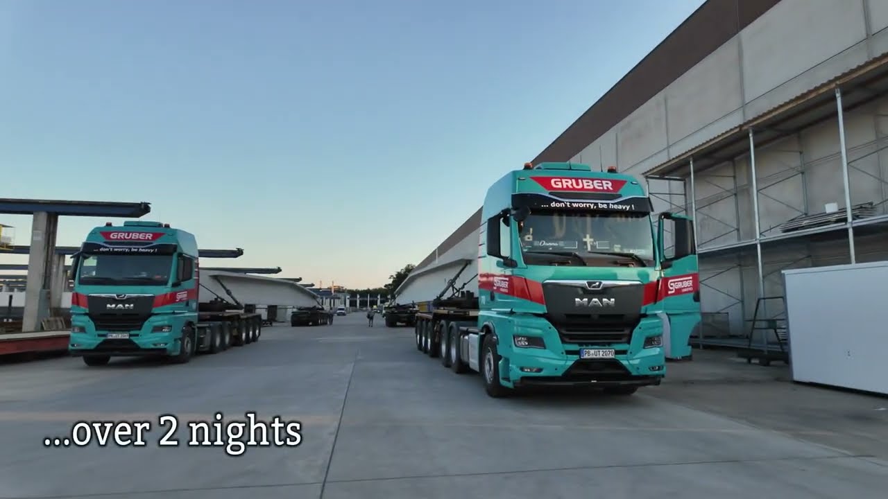 GRUBER Logistics - Concrete Beams from Spelle to Emsbüren