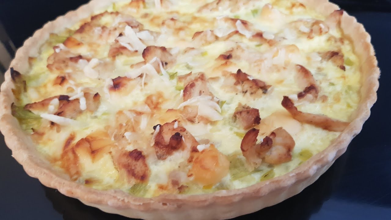 Quiche aux poireaux et escalope de dinde