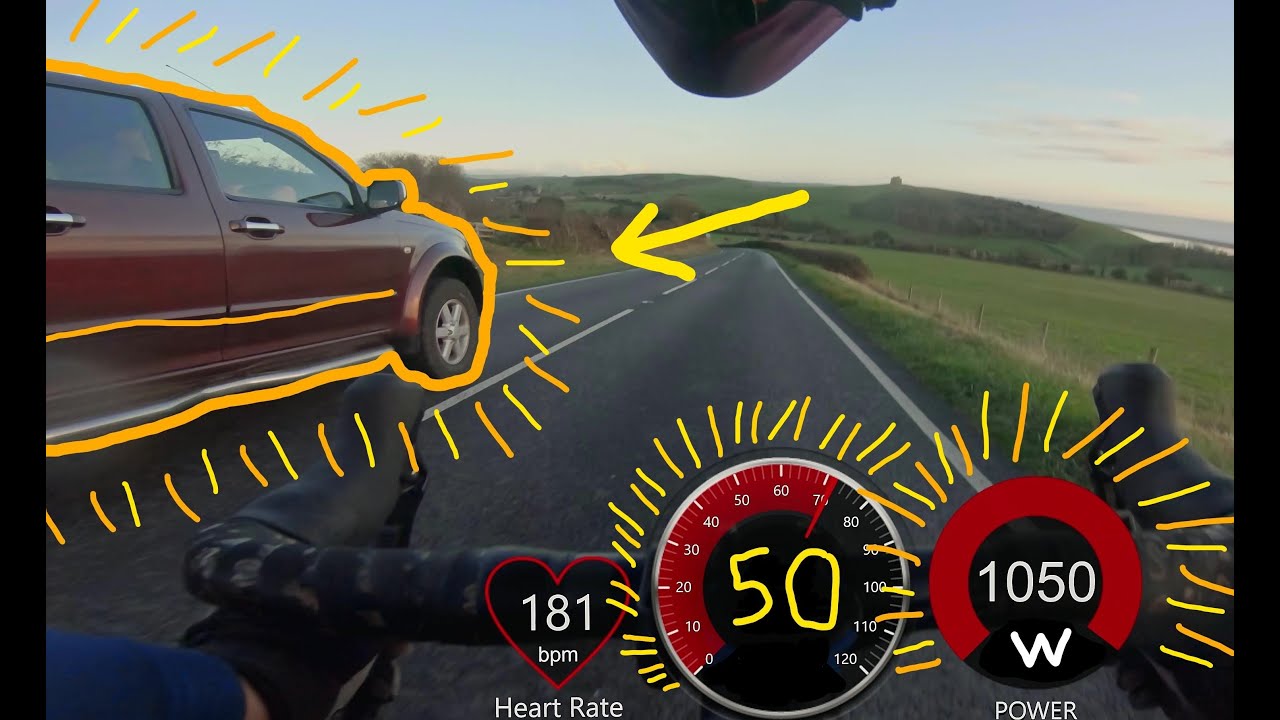 CYCLIST OVERTAKES CAR GOING 50MPH