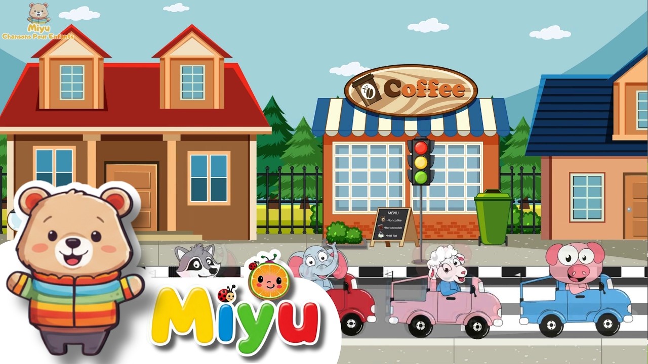 🚗🎨🐵 La Chanson des 5 Petites Voitures + Canard Blanc & Singes Joyeux ! Miyu - Chansons Pour Enfants