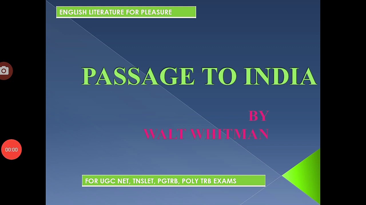 Passage to india by Walt Whitman