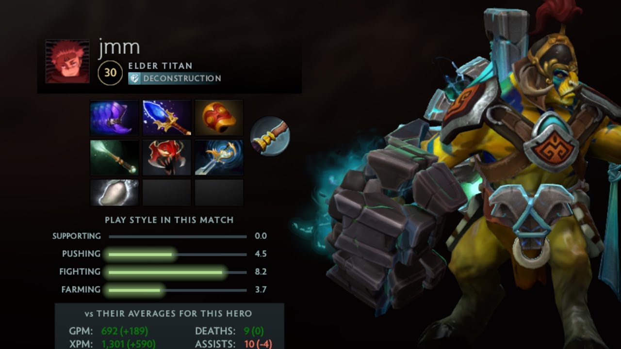 Dota 2 Replay 7.36a -Offlane- Elder Titan [Top Core]