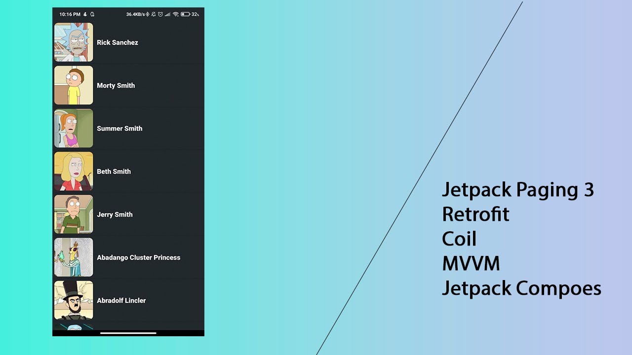 Jetpack paging 3 in Jetpack Compose| Retrofit, Coil, MVVM |