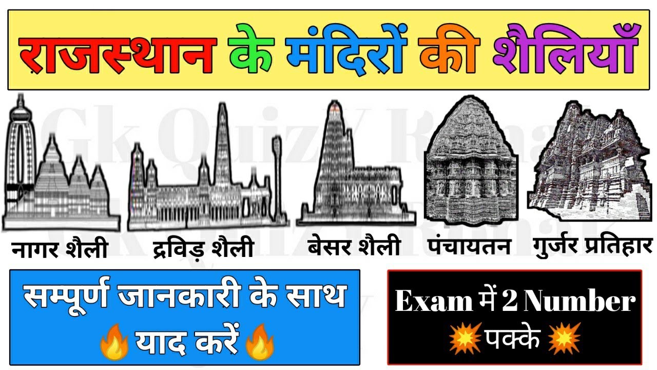 राजस्थान के मंदिरों की शैलियाँ | Rajasthan ke mandiron ki Sheliya | Rajasthan ke mandir Tricks