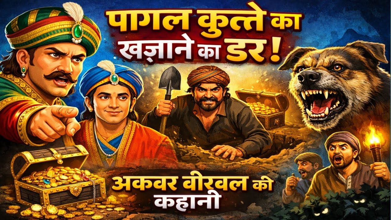 अकबर बीरबल की कहानी पागल कुत्ते का डर पूरे गांव में छा गया, Akbar Birbal ki kahani Stories of Akbar 