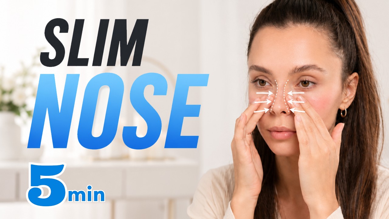SLIM & LIFT Your Nose in 5 Minutes! 👃✨ Non-Surgical Nose Job (Face Yoga)