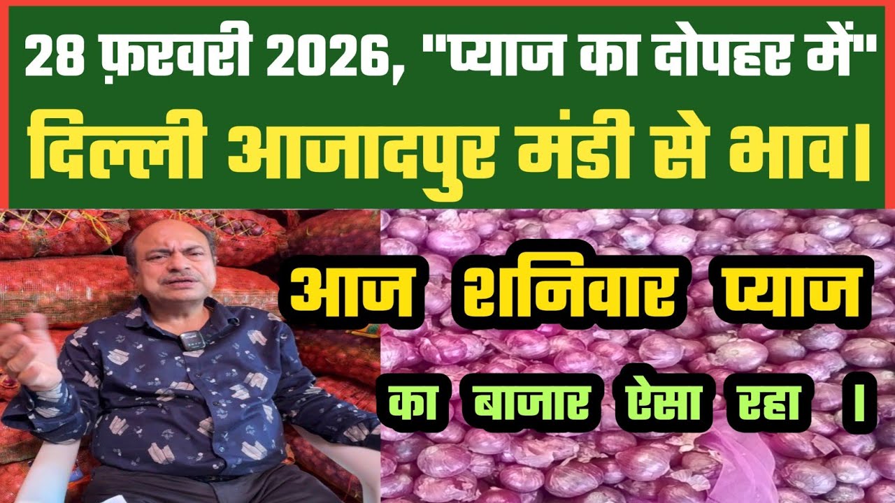 आज दोपहर में प्याज बाजार कैसे Azadpur Delhi Mandi Today में 28-02-2026 के Onion Price DMT TV