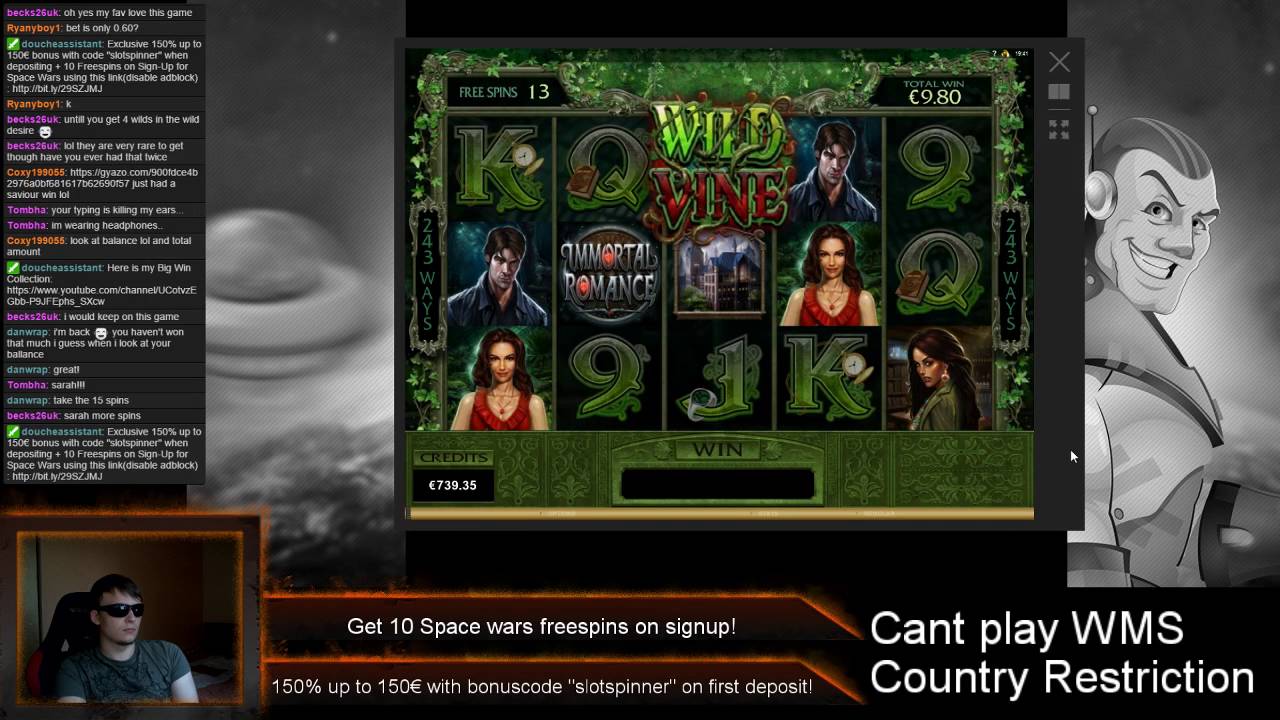 Microgaming Immortal Romance - Super win on Sarah bonus