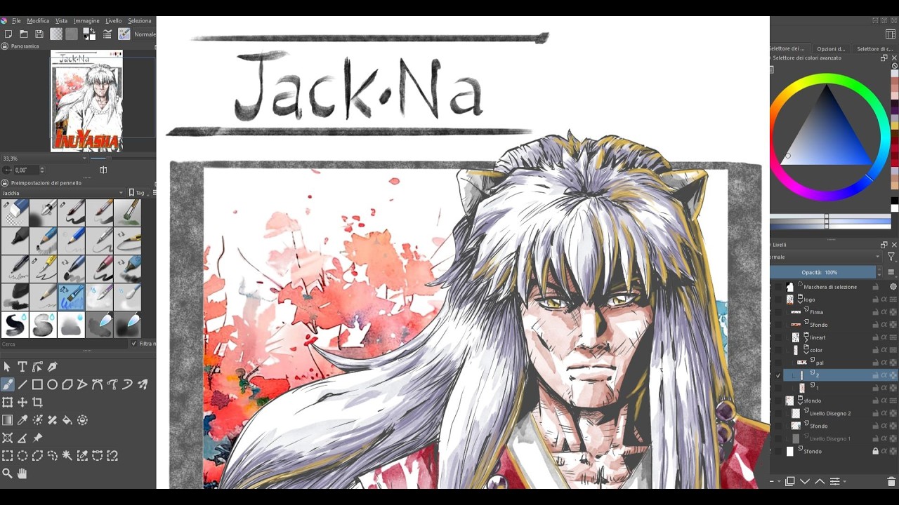 Inuyasha Fanart Speedpaint Digital Watercolor