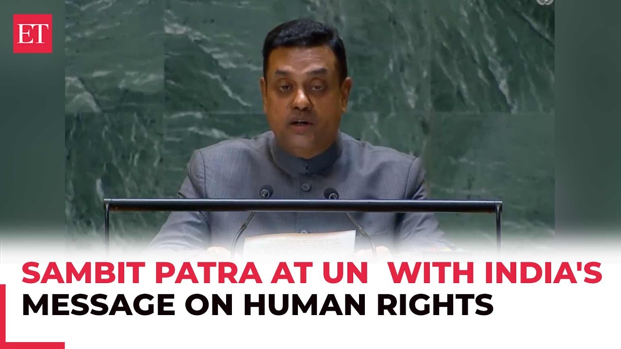 MP Sambit Patra delivers India&rsquo;s statement at the joint debate on report by Human Rights Council