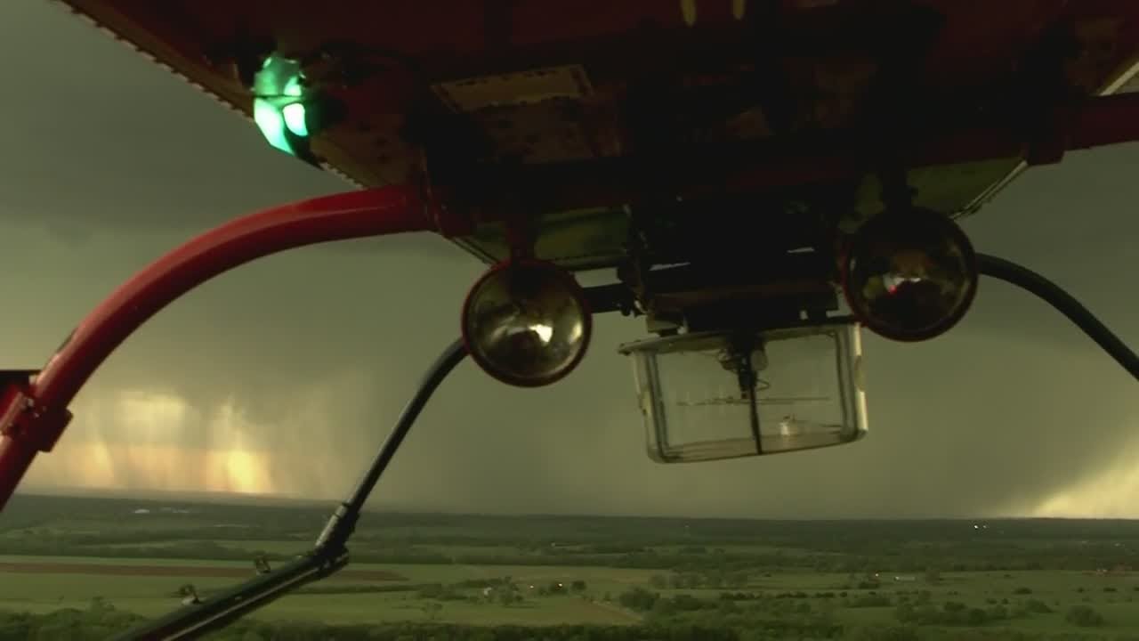 Hail Size Of 'Brick' Knocks Out Bob Mills SkyNews 9 Helicopter Windshield In Oklahoma Storm