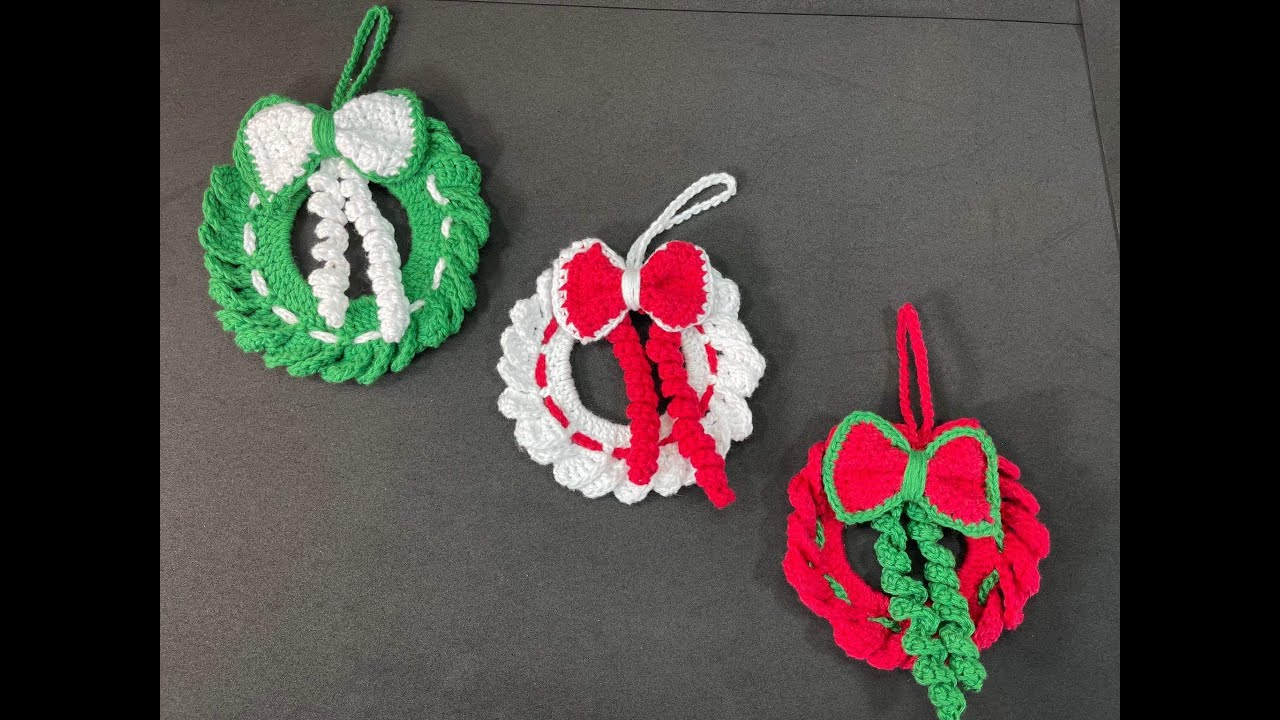DIY Come creare unA GHIRLANDA CORONA DI NATALE DE NAVIDAD ALL'UNCINETTO CROCHET. Fai da te