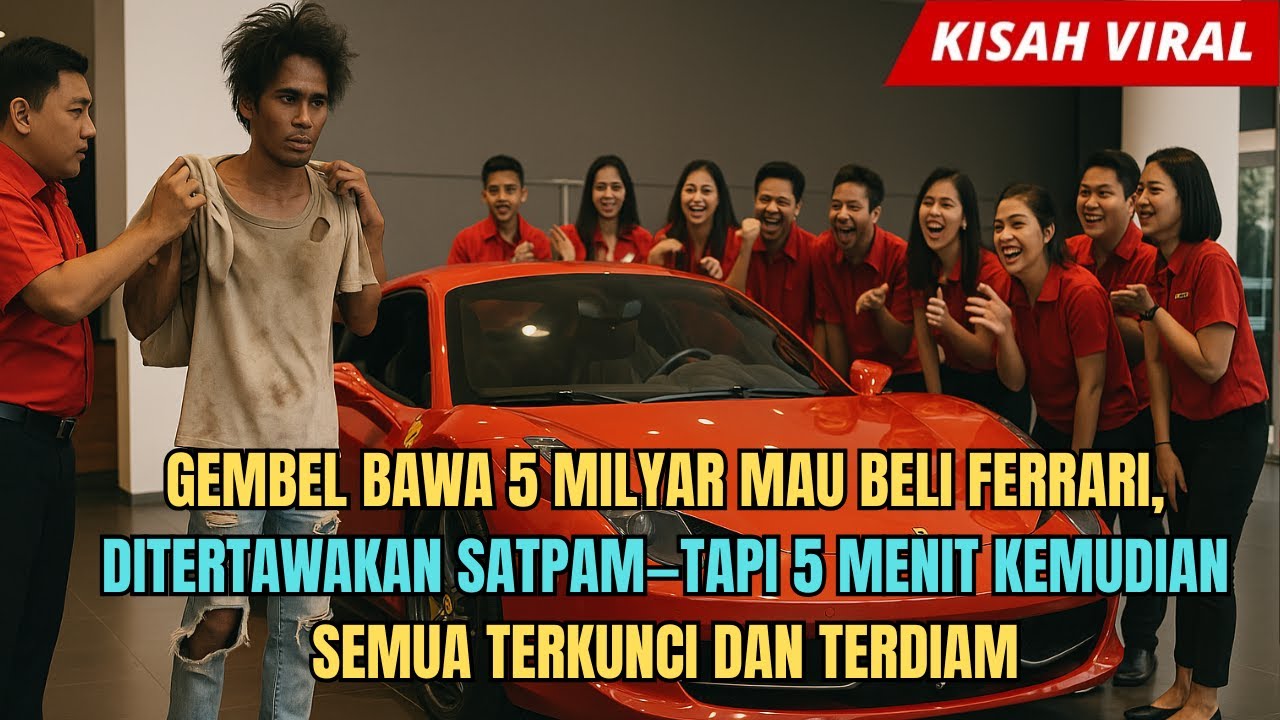 Gembel Bawa 5 Milyar Mau Beli Ferrari, Ditertawakan Satpam—Tapi 5 Menit Kemudian Semua Terkunci dan