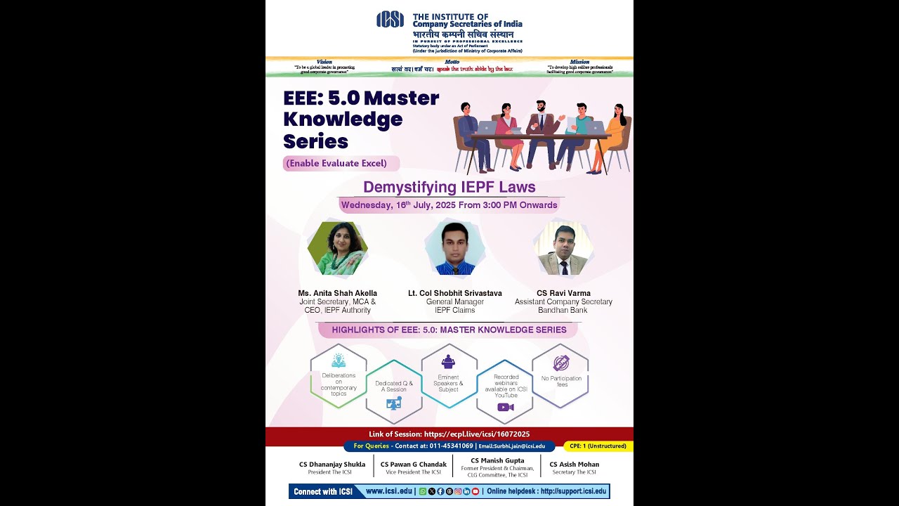 Live Webinar on Demystifying IEPF Laws