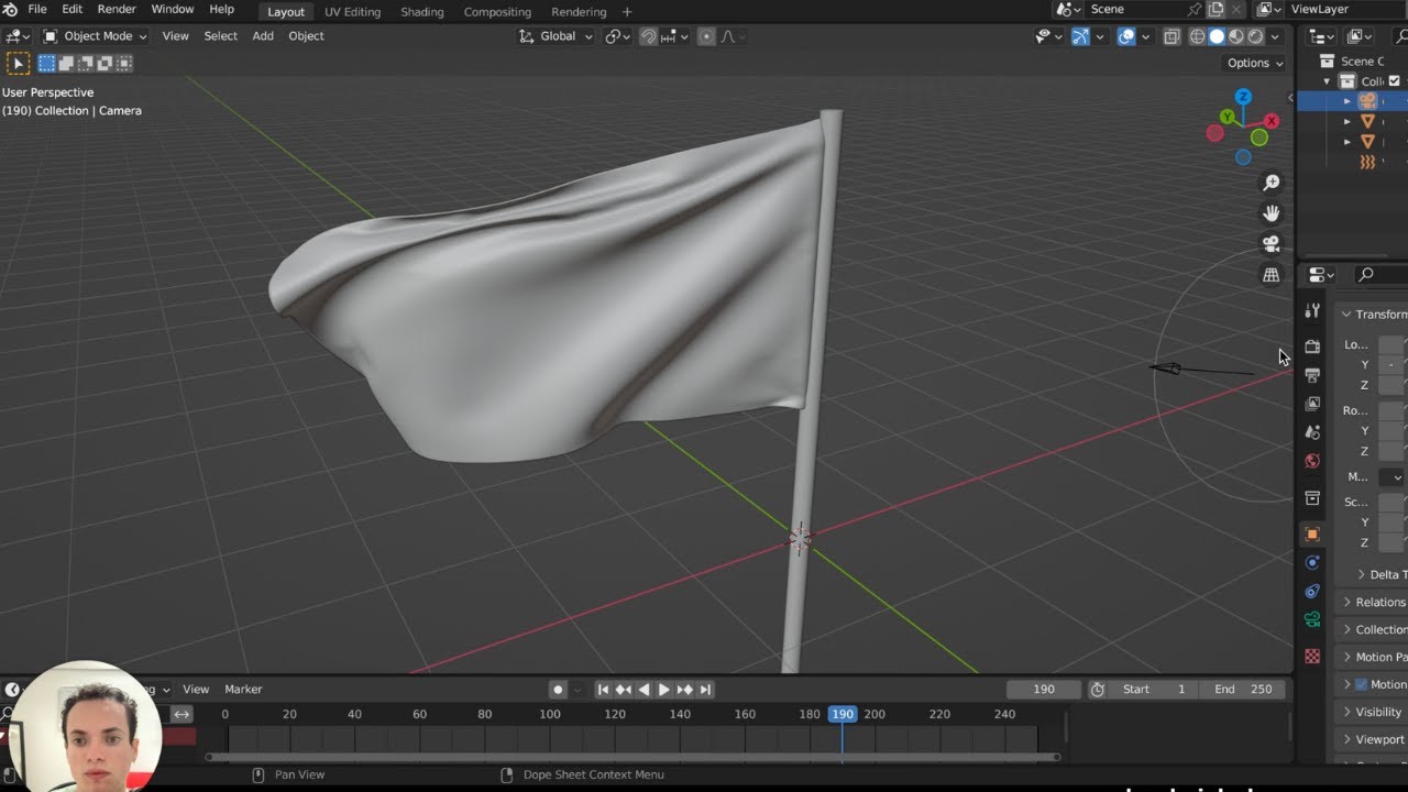 Учебник по анимации флага в Blender для начинающих