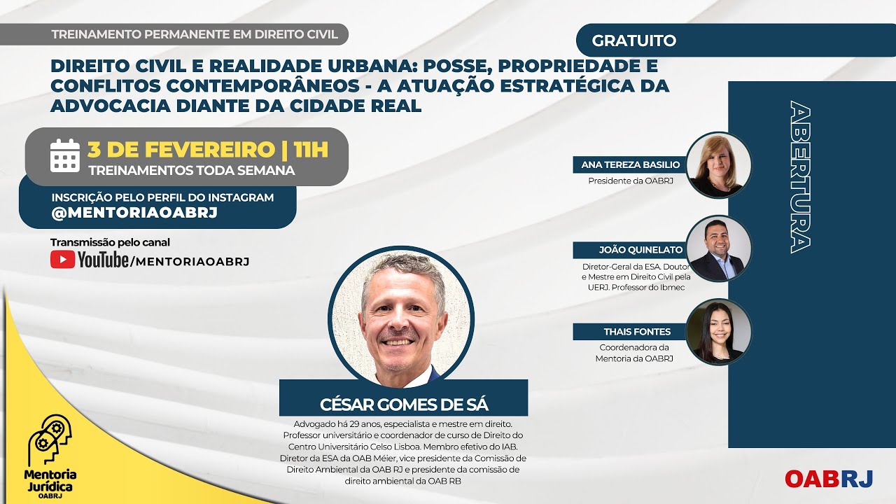 Direito Civil e Realidade Urbana: posse, propriedade e conflitos contemporâneos - A atuação...