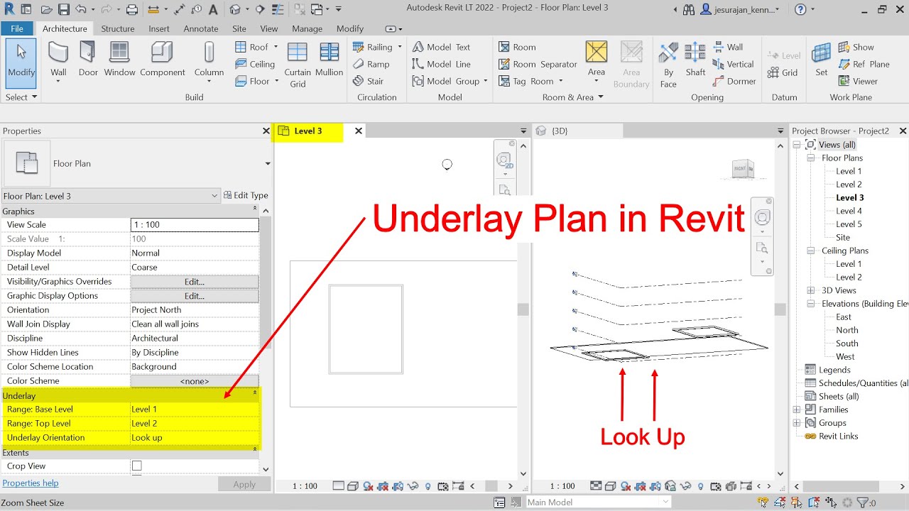 План подложки в Revit