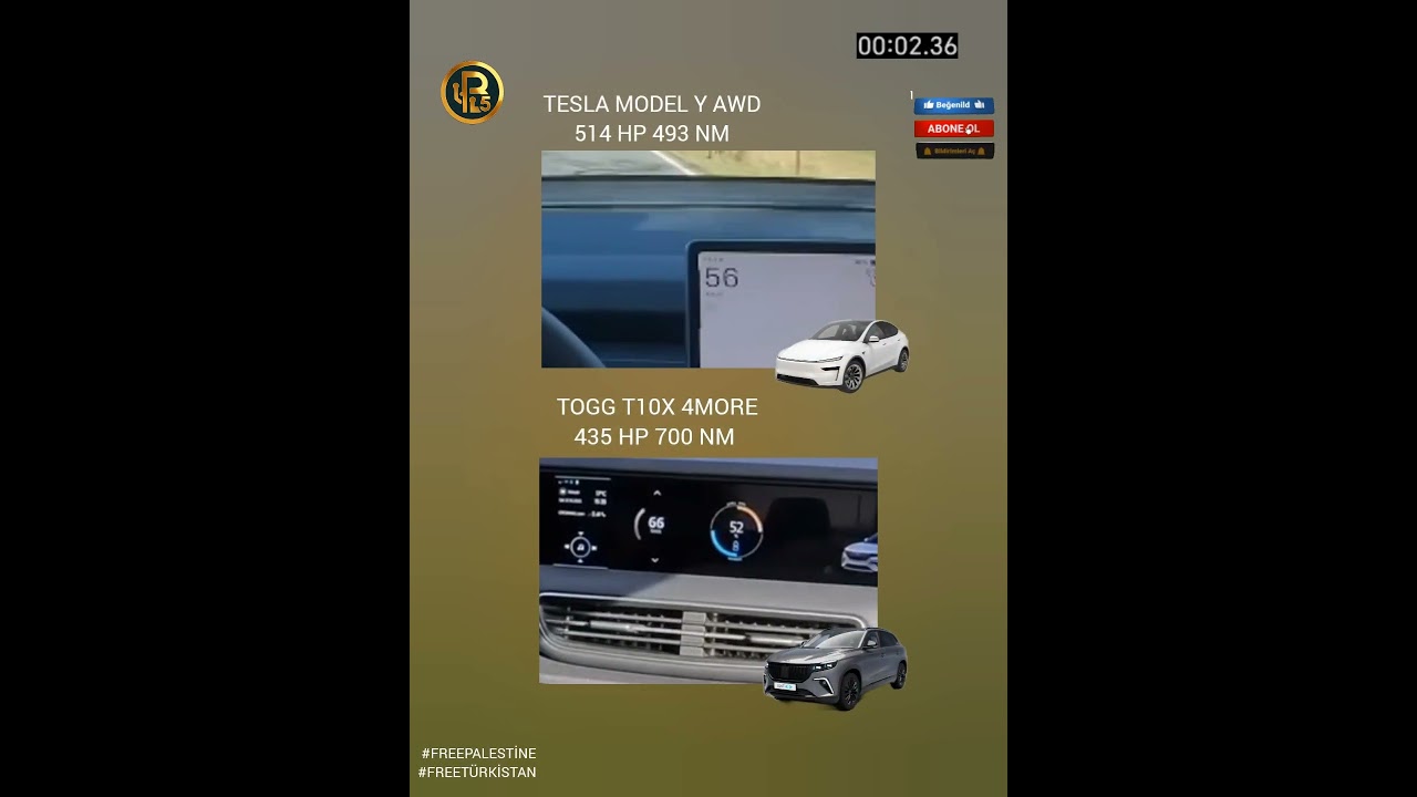 TOGG T10X 4MORE VS TESLA MODEL Y AWD | 0-100 KMH