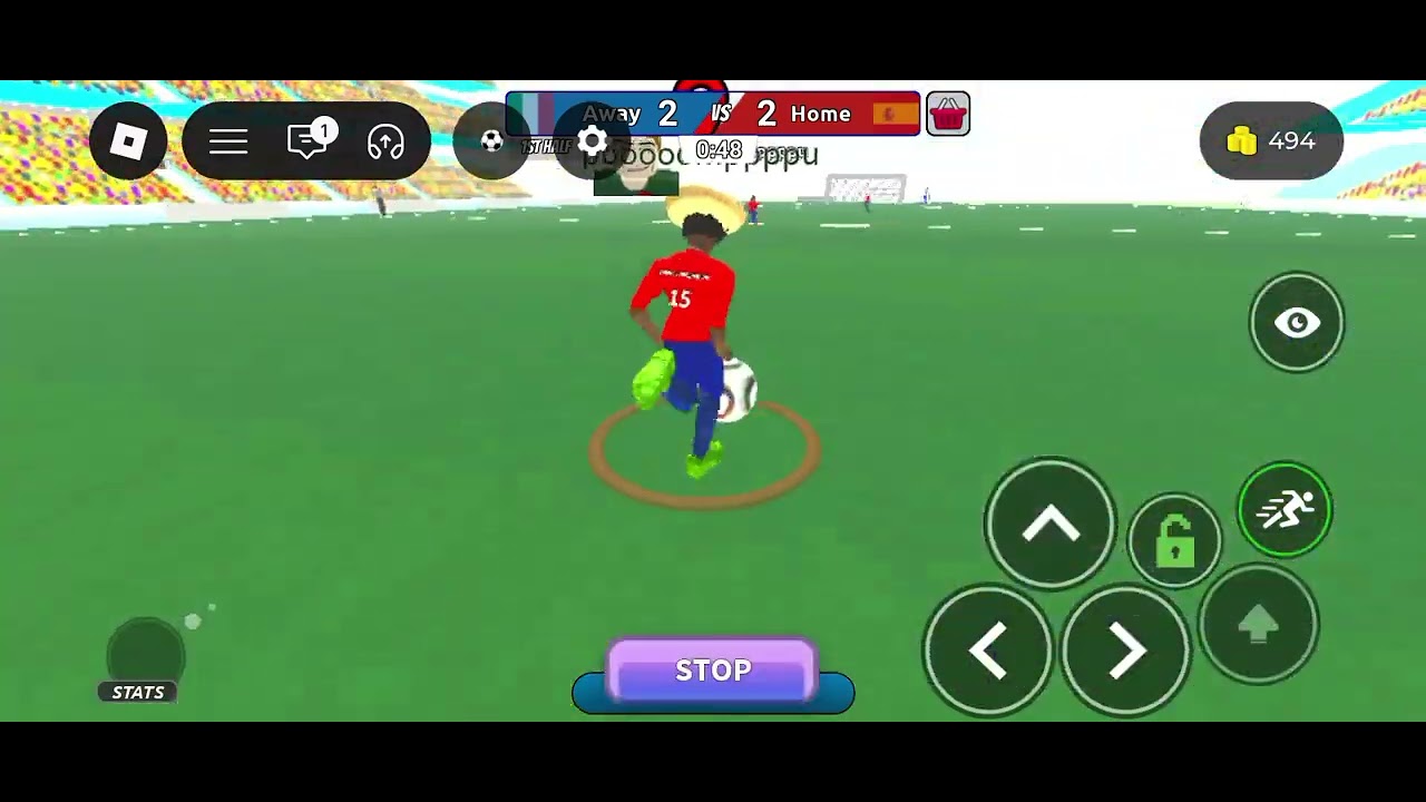 Aku bermain sepak bola lagi tapi sekrang jadi kiper di roblox