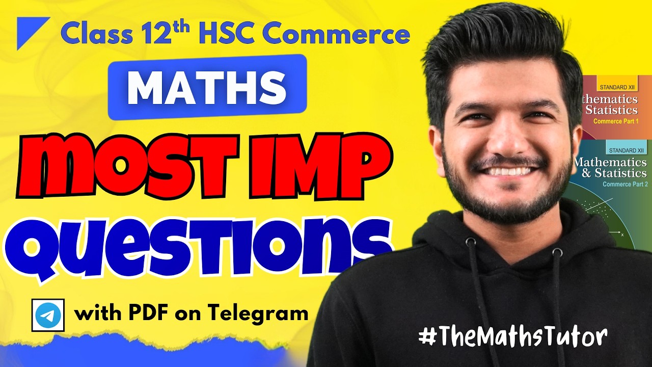 Most Important Questions for Maths 1 & 2 HSC Commerce 2026 | 12th Board Exam 2026  Akash Agrawal