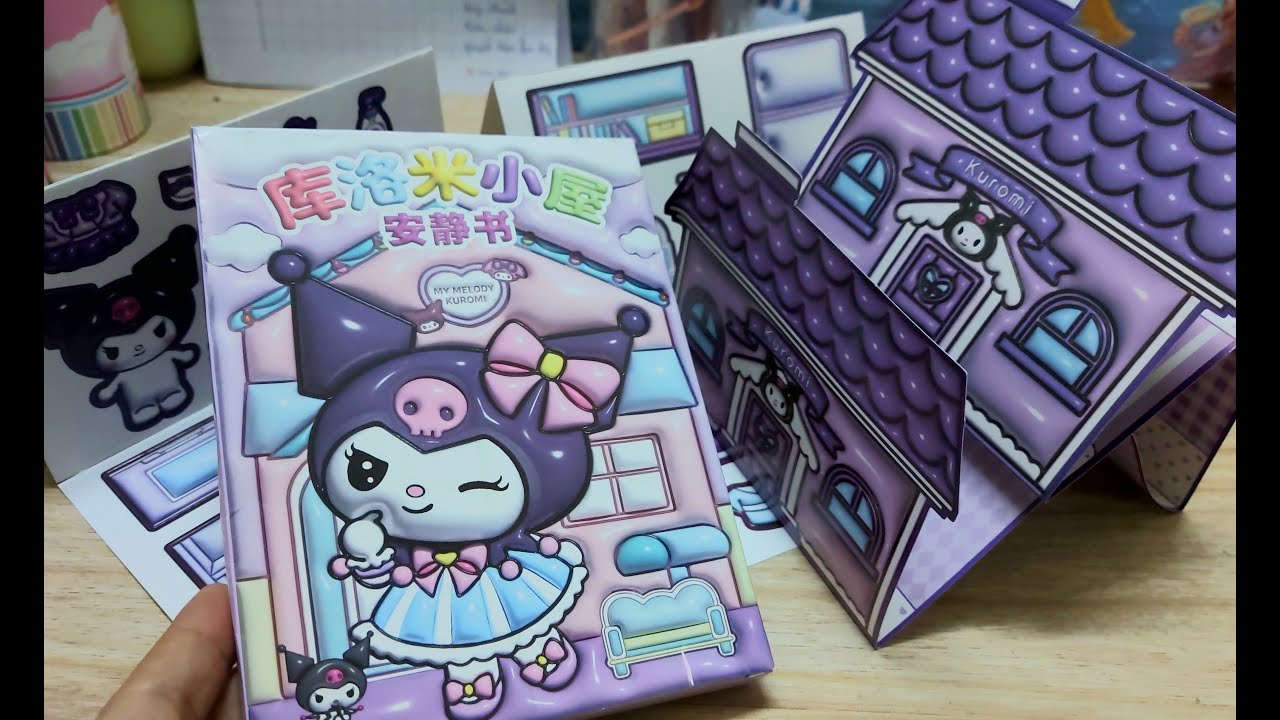 Sticker Thiết kế ngôi nhà Kuromi: Phòng khách, phòng tắm, phòng ngủ, phòng đọc sách và nhà bếp