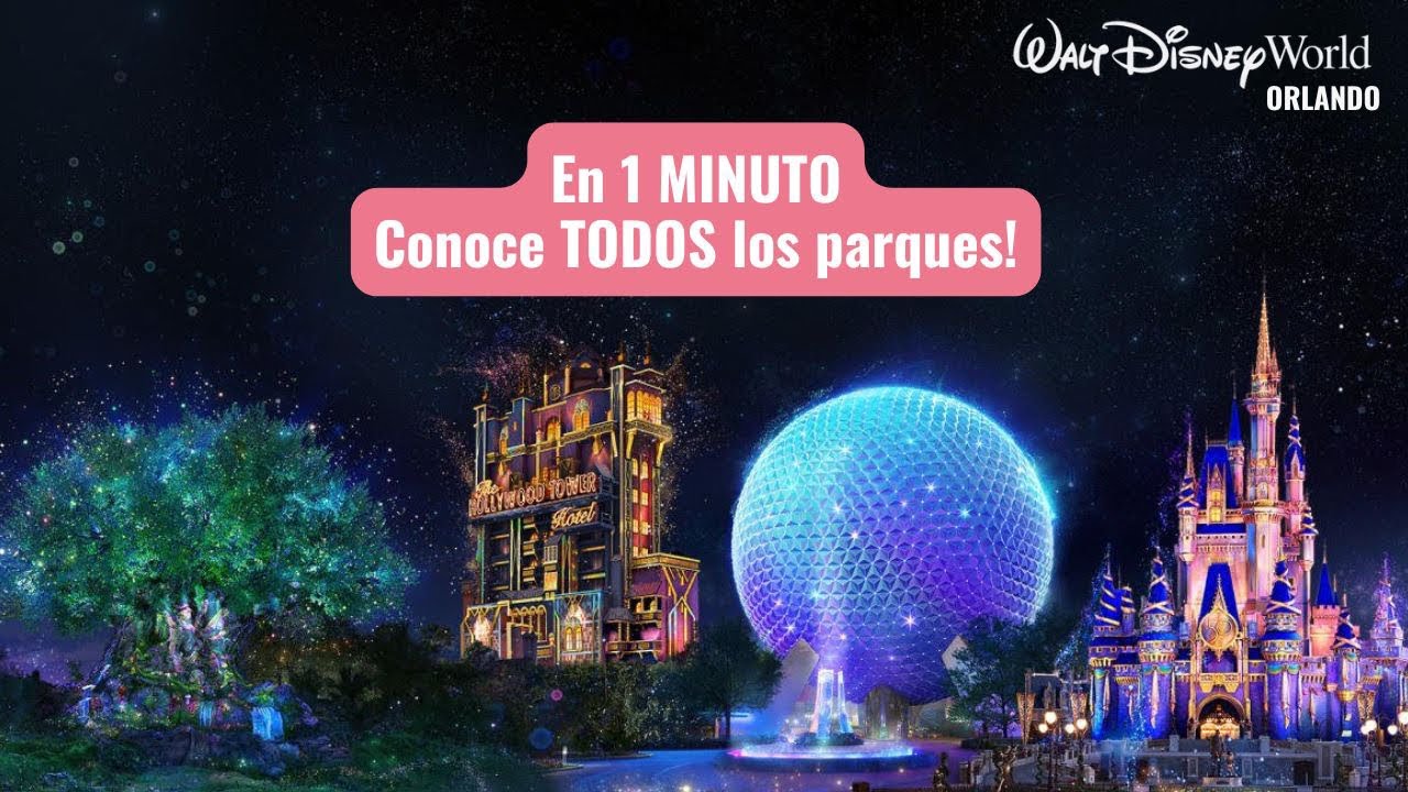 En 1 Minuto Conoce TODOS los Parques de Disney World Orlando | Florida