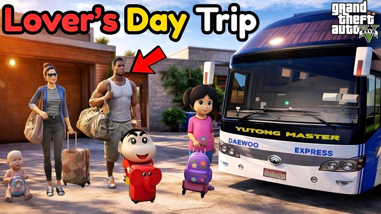 Shinchan & Franklin Surprise Lovers Day Celebration in GTA 5 😍🎁 | Tamil Mod Gameplay | GTA MEENU