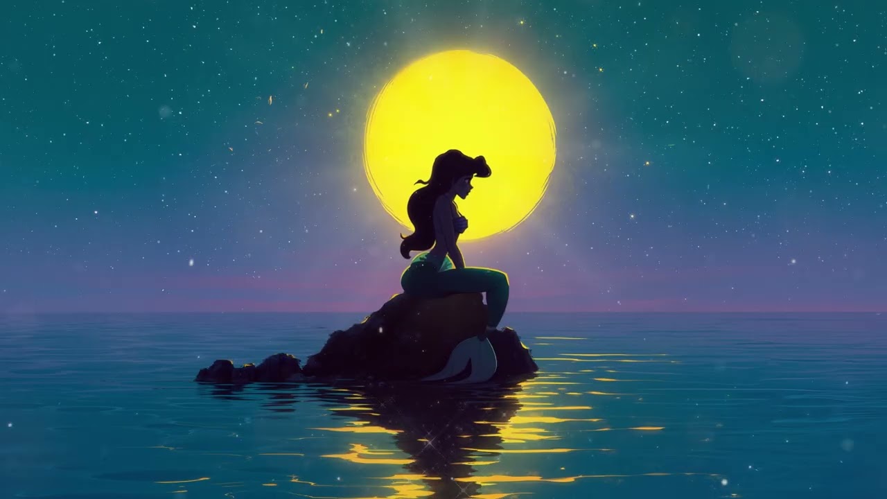 The Little Mermaid under Moonlight | Peaceful Piano Music for Sleep, Relax and Study