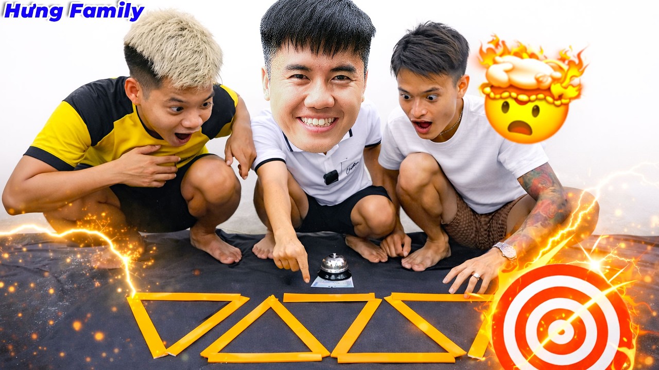 Hưng Troll | Thử Thách Di Chuyển 1 Que Để Có 4 Tam Giác