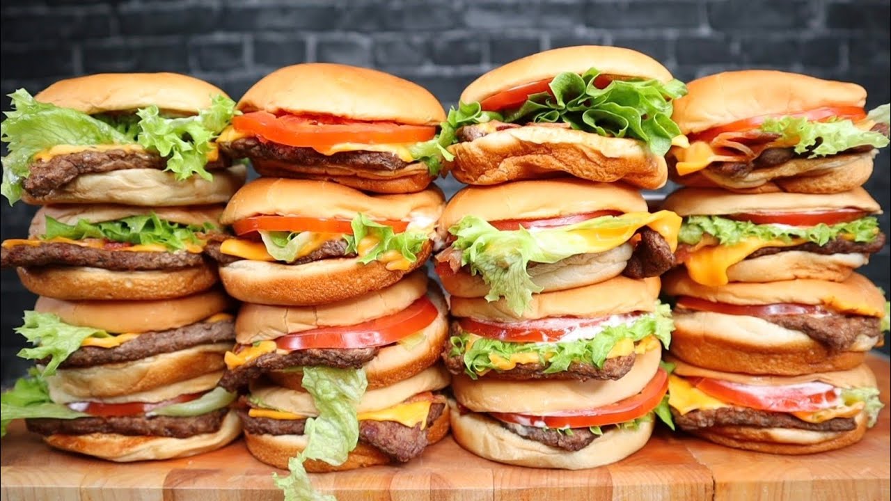 EATING A COUPLE BURGERS ASMR MUKBANG