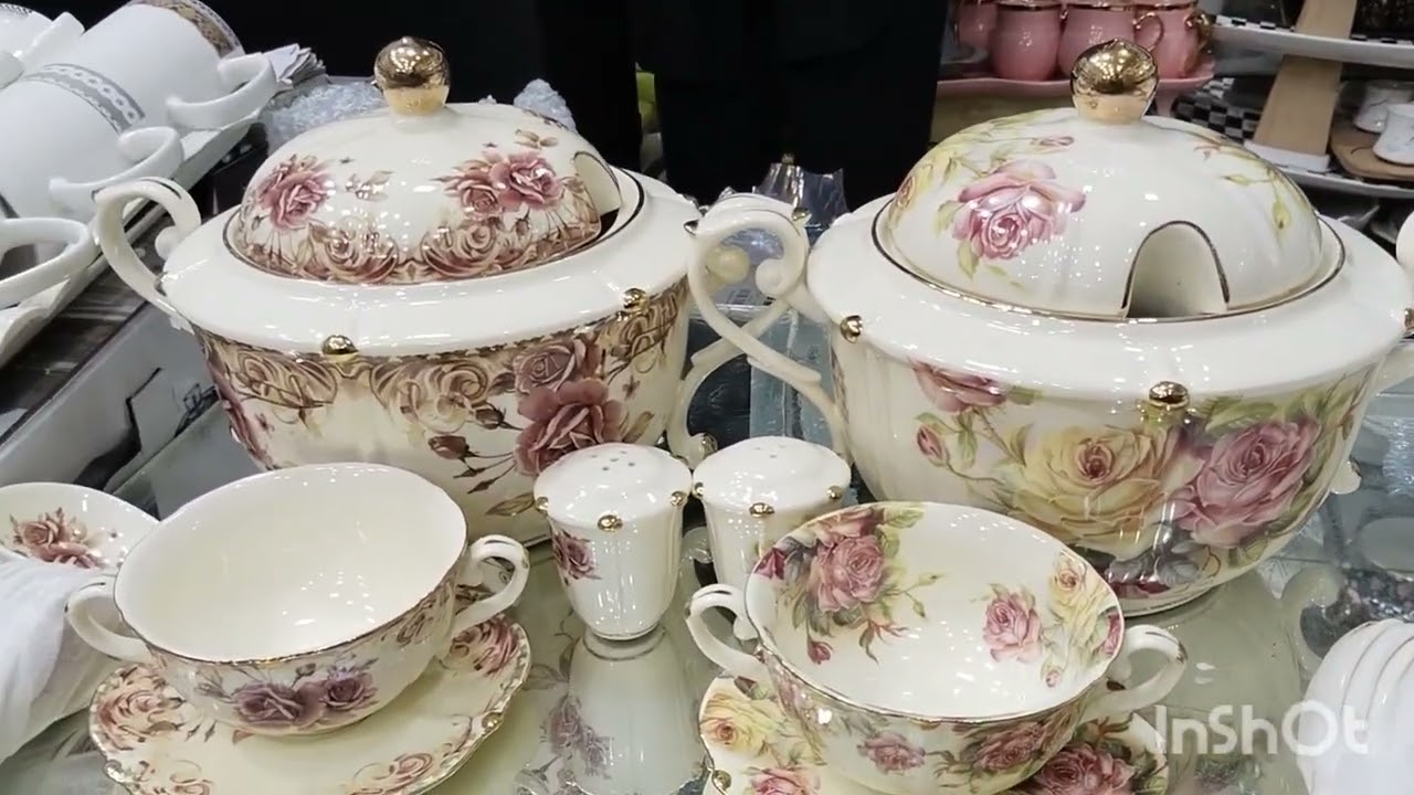 latest design imported luxury wedding crockery! kitchen crockery bridal crockery dinner set tea set