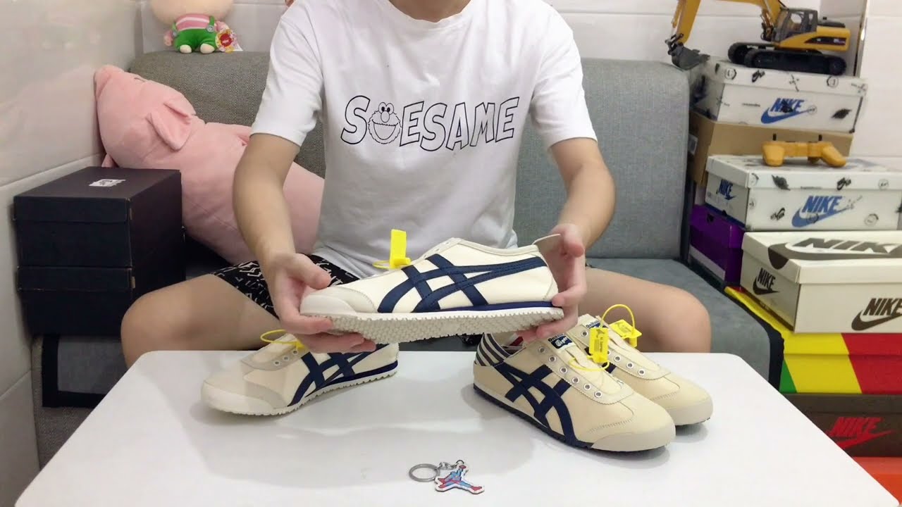 鬼冢虎（鬼塚虎）Onitsuka Tiger Mexico 66 帆布一脚蹬 米白海军蓝 开箱 #onitsukatiger #莆田鞋 #mexico #莆田鞋工厂 #球鞋開箱 #球鞋測評 #球鞋