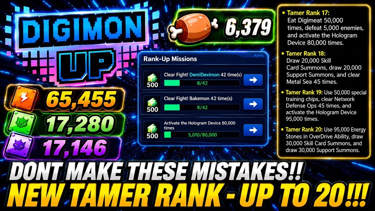 Digimon Up &mdash; Требования для 20 ранга укротителя! Утечка о том, что нужно для нового ранга укротит...