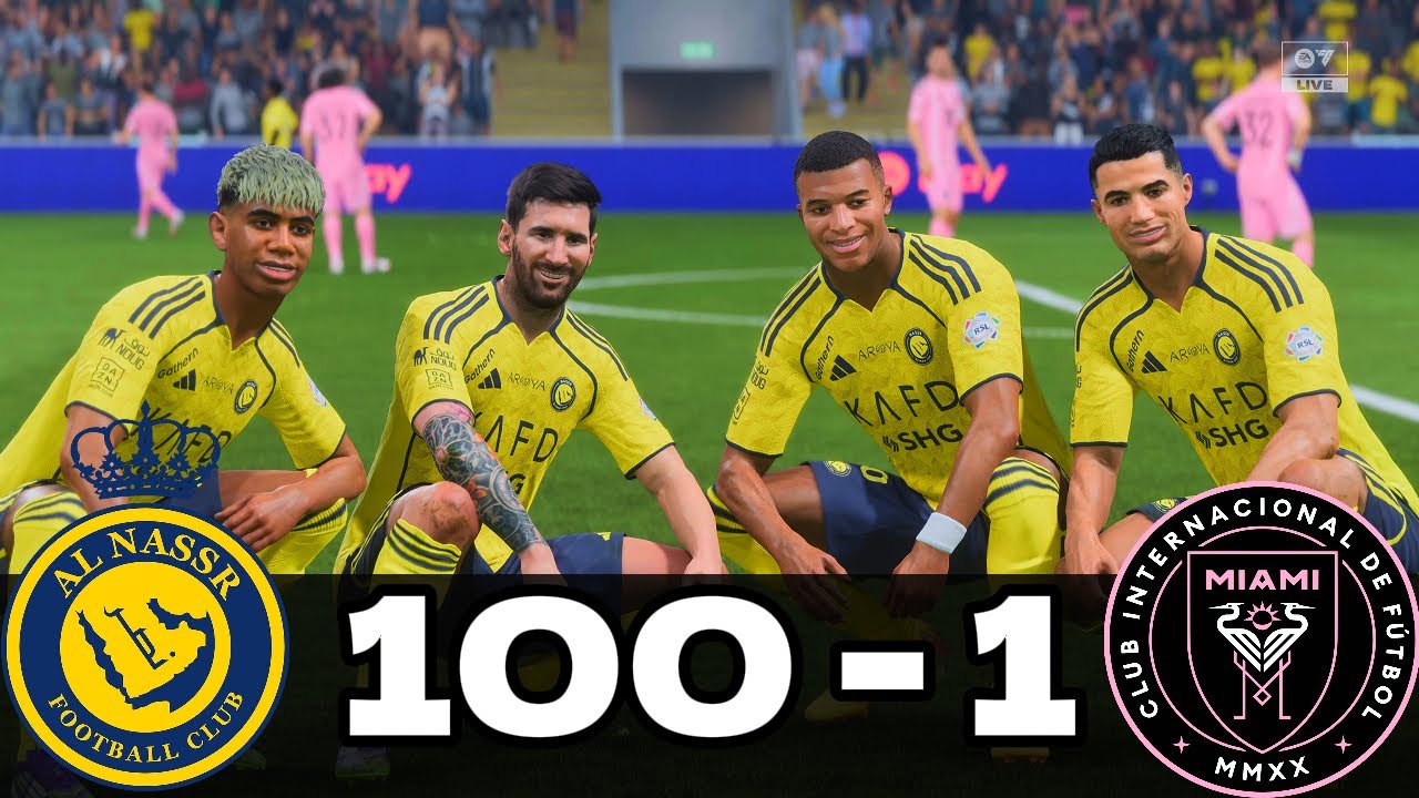 FC 24 -MESSI RONALDO NEYMAR & MBAPPE | ALL STARS | AL NASSR 100-0 MANCHESTER UNITED