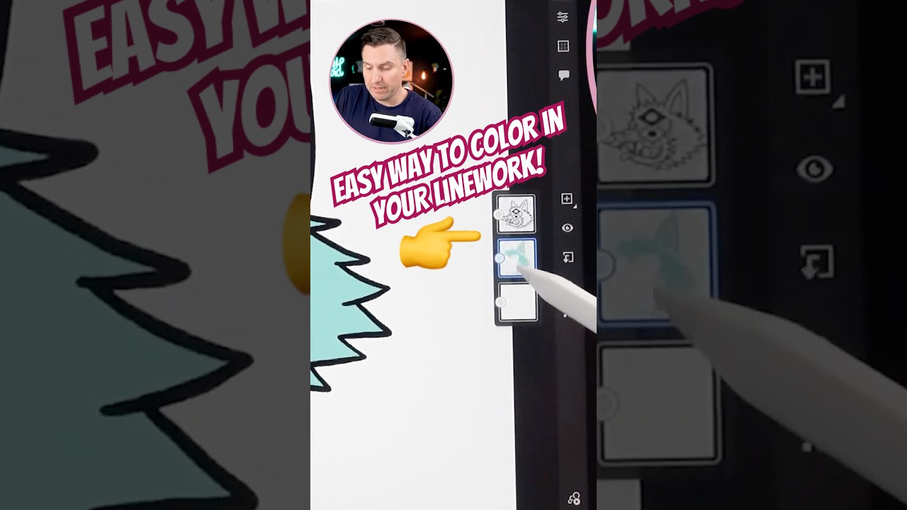 Использование референсных слоев для раскрашивания ваших работ в Adobe Fresco #shorts